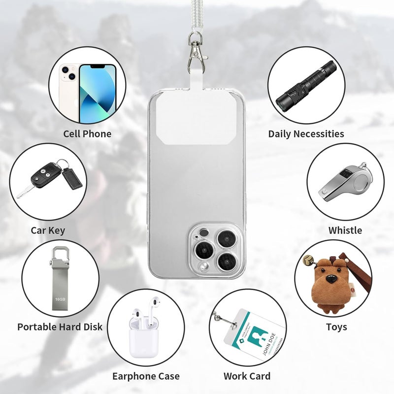 HOTEMIA Phone Tether Lanyard Anti Theft Phone Strap with Carabiner Anti-drop Outdoor Skiing Hiking Cycling fishing Climbing fit iPhone and Most Cell Phone (Black+Transparent) - Image 4